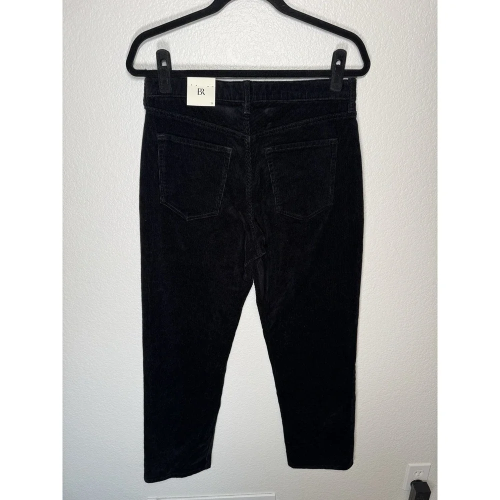 Banana Republic Women's Sz 29 Black High‎ Rise Straight Fit  Corduroy NWT